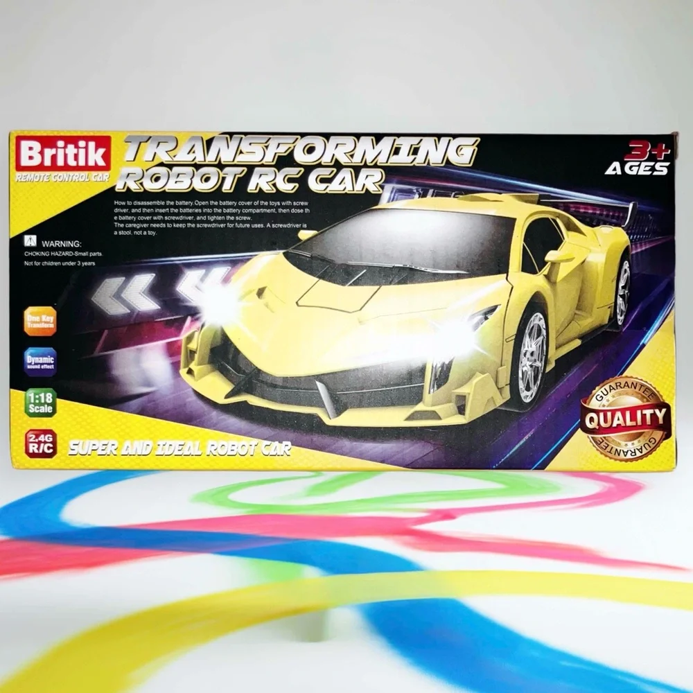 Remote Control Car, Transform Robot RC Cars for Kids Toys, 2.4Ghz 1:18 Scale